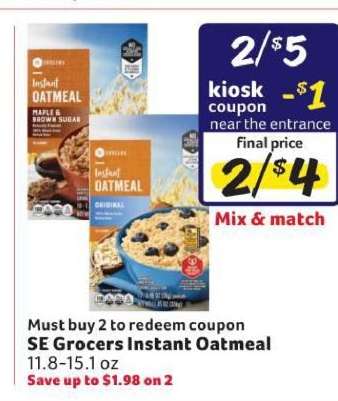 SE Grocers Instant Oatmeal