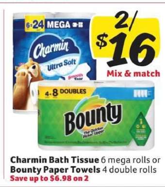 Charmin Bath Tissue or Bounty Paper Towels