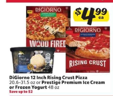 DiGiorno 12 Inch Rising Crust Pizza or Prestige Premium Ice Cream or Frozen Yogurt