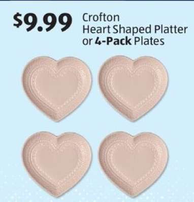 Crofton Heart Shaped Platter or 4-Pack Plates