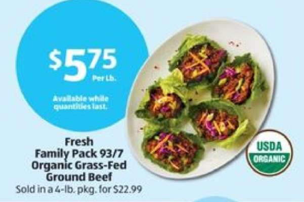 Fresh Family Pack 93/7 Organic Grass-Fed Ground Beef