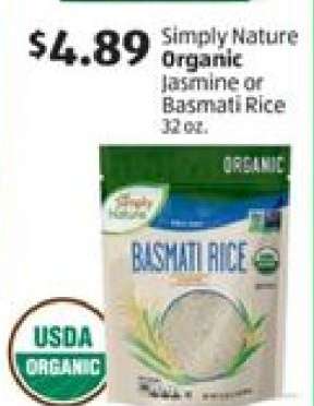 Simply Nature Organic Jasmine or Basmati Rice