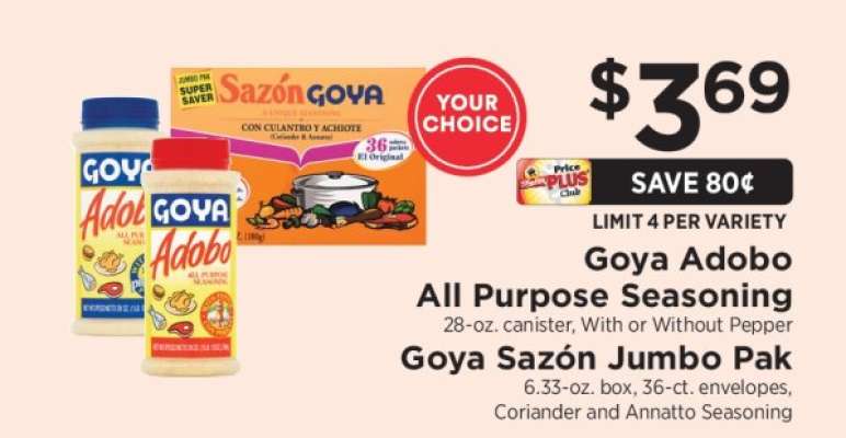 Goya Adobo All Purpose Seasoning / Goya Sazón Jumbo Pak
