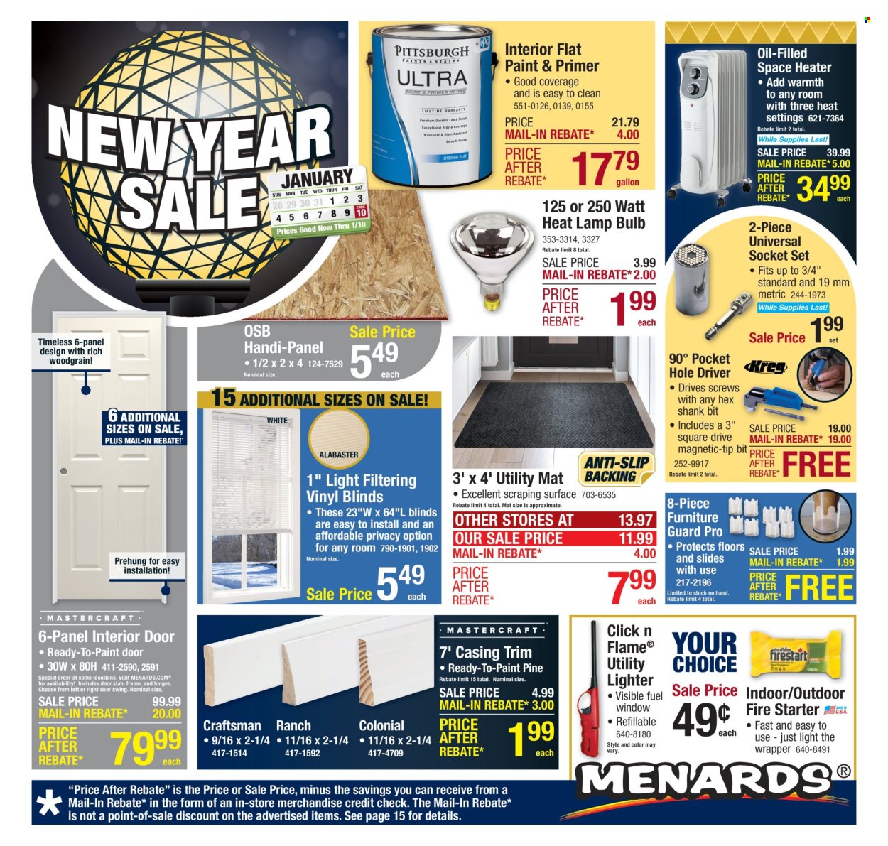 Menards ad - 01/01/2026 - 01/10/2026. Page 1