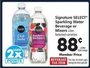 Signature SELECT Sparkling Water Beverage or Mixers