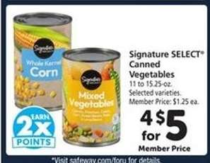 Signature SELECT Canned Vegetables