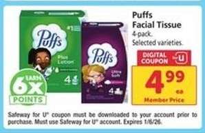 Puffs Facial Tissue*