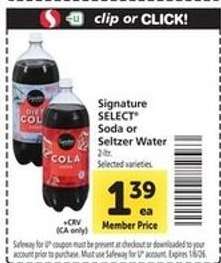 Signature SELECT Soda or Seltzer Water