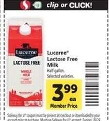 Lucerne Lactose Free Milk