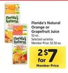 Florida's Natural Orange or Grapefruit Juice