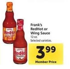 Frank's RedHot or Wing Sauce