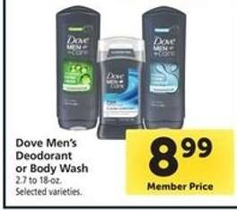 Dove Men's Deodorant or Body Wash
