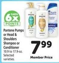 Pantene Pumps or Head & Shoulders Shampoo or Conditioner