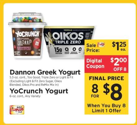 Dannon Greek Yogurt & YoCrunch Yogurt