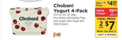 Chobani Yogurt 4-Pack