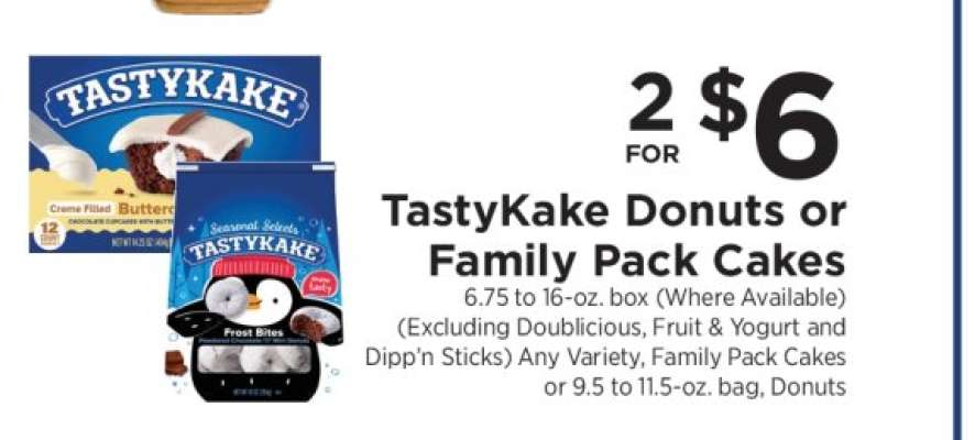 TastyKake Donuts or Family Pack Cakes