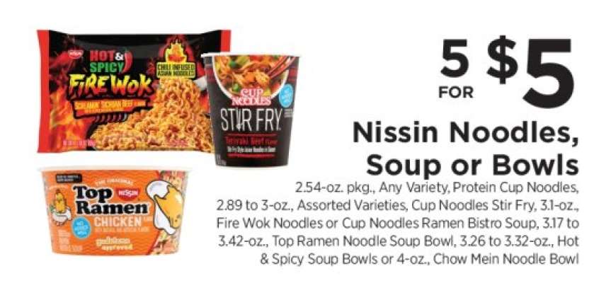 Nissin Noodles, Soup or Bowls