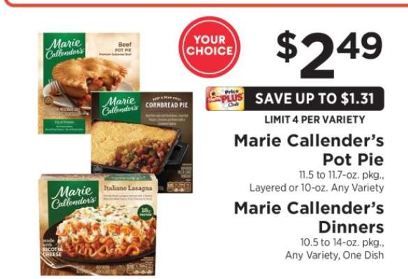 Marie Callender’s Pot Pie or Dinners