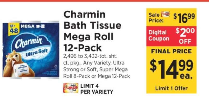 Charmin Bath Tissue Mega Roll 12-Pack