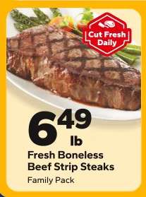 Fresh Boneless Beef Strip Steaks