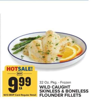 Wild Caught Skinless & Boneless Flounder Fillets