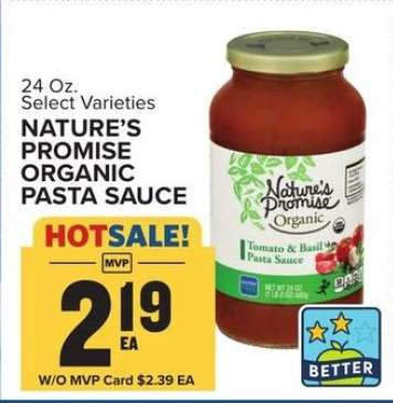 NATURE'S PROMISE ORGANIC PASTA SAUCE