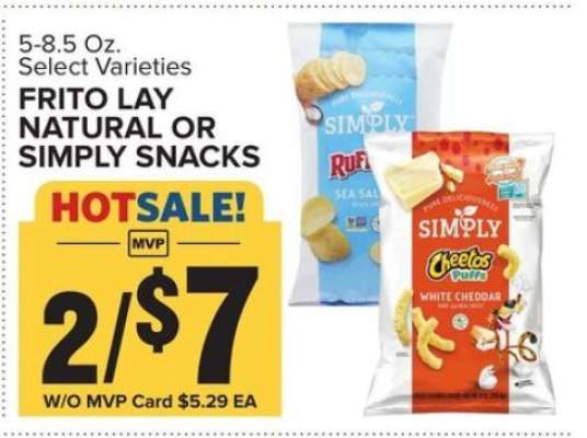 FRITO LAY NATURAL OR SIMPLY SNACKS
