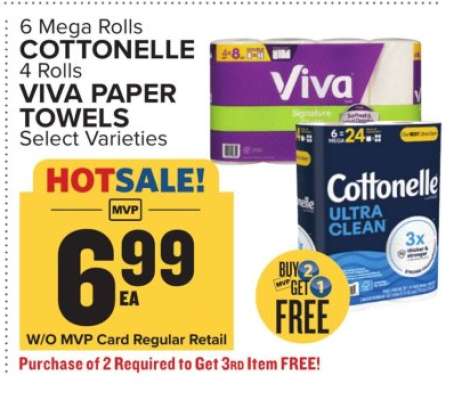 COTTONELLE 6 Mega Rolls / VIVA PAPER TOWELS 4 Rolls
