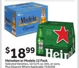 Heineken or Modelo 12 Pack