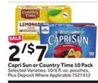 Capri Sun or Country Time 10 Pack