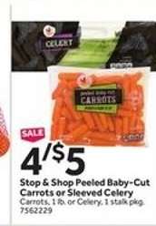 Stop & Shop Peeled Baby-Cut Carrots or Sleeved Celery