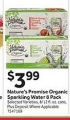 Nature's Promise Organic Sparkling Water 8 Pack