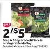 Stop & Shop Broccoli Florets or Vegetable Medley