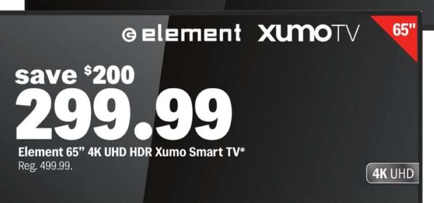 Element 65” 4K UHD HDR Xumo Smart TV
