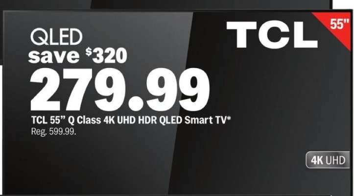 TCL 55'' Q Class 4K UHD HDR QLED Smart TV