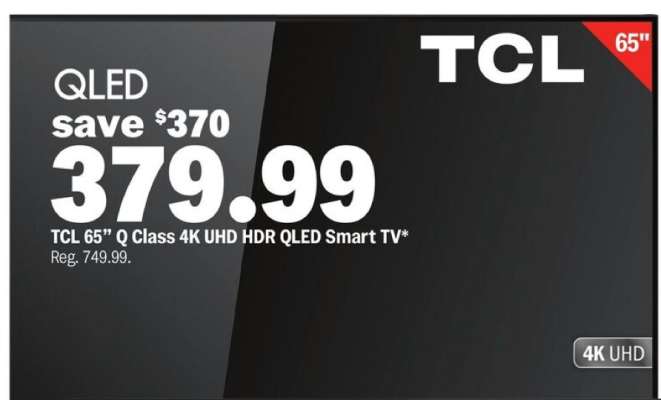 TCL 65” Q Class 4K UHD HDR QLED Smart TV