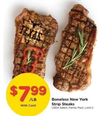 Boneless New York Strip Steaks
