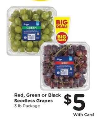 Red, Green or Black Seedless Grapes