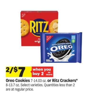 Oreo Cookies or Ritz Crackers