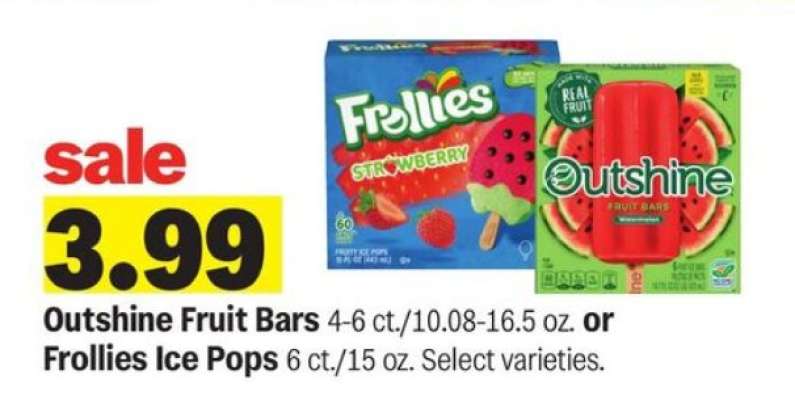 Outshine Fruit Bars or Frollies Ice Pops