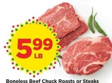 Boneless Beef Chuck Roasts or Steaks
