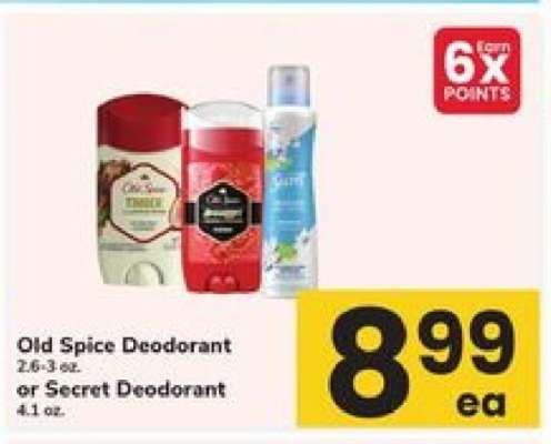 Old Spice Deodorant or Secret Deodorant