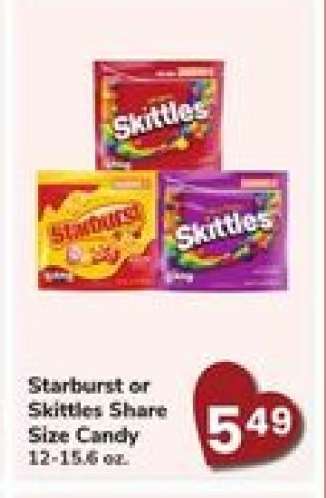 Starburst or Skittles Share Size Candy