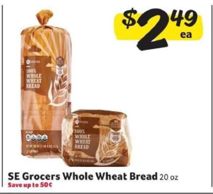 SE Grocers Whole Wheat Bread