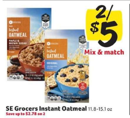 SE Grocers Instant Oatmeal