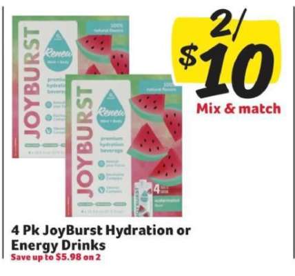 4 Pk JoyBurst Hydration or Energy Drinks