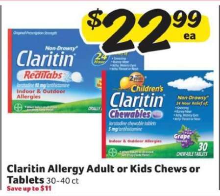 Claritin Allergy Adult or Kids Chews or Tablets