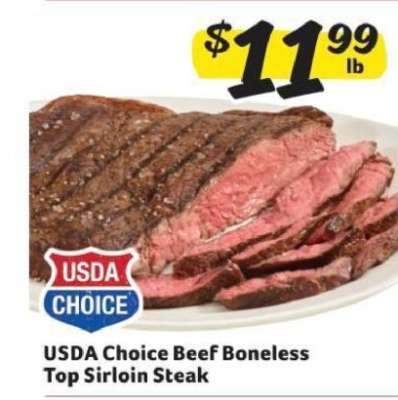 USDA Choice Beef Boneless Top Sirloin Steak
