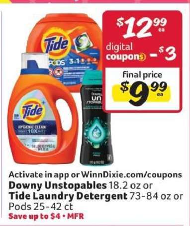 Downy Unstopables or Tide Laundry Detergent