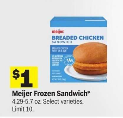 Meijer Frozen Sandwich